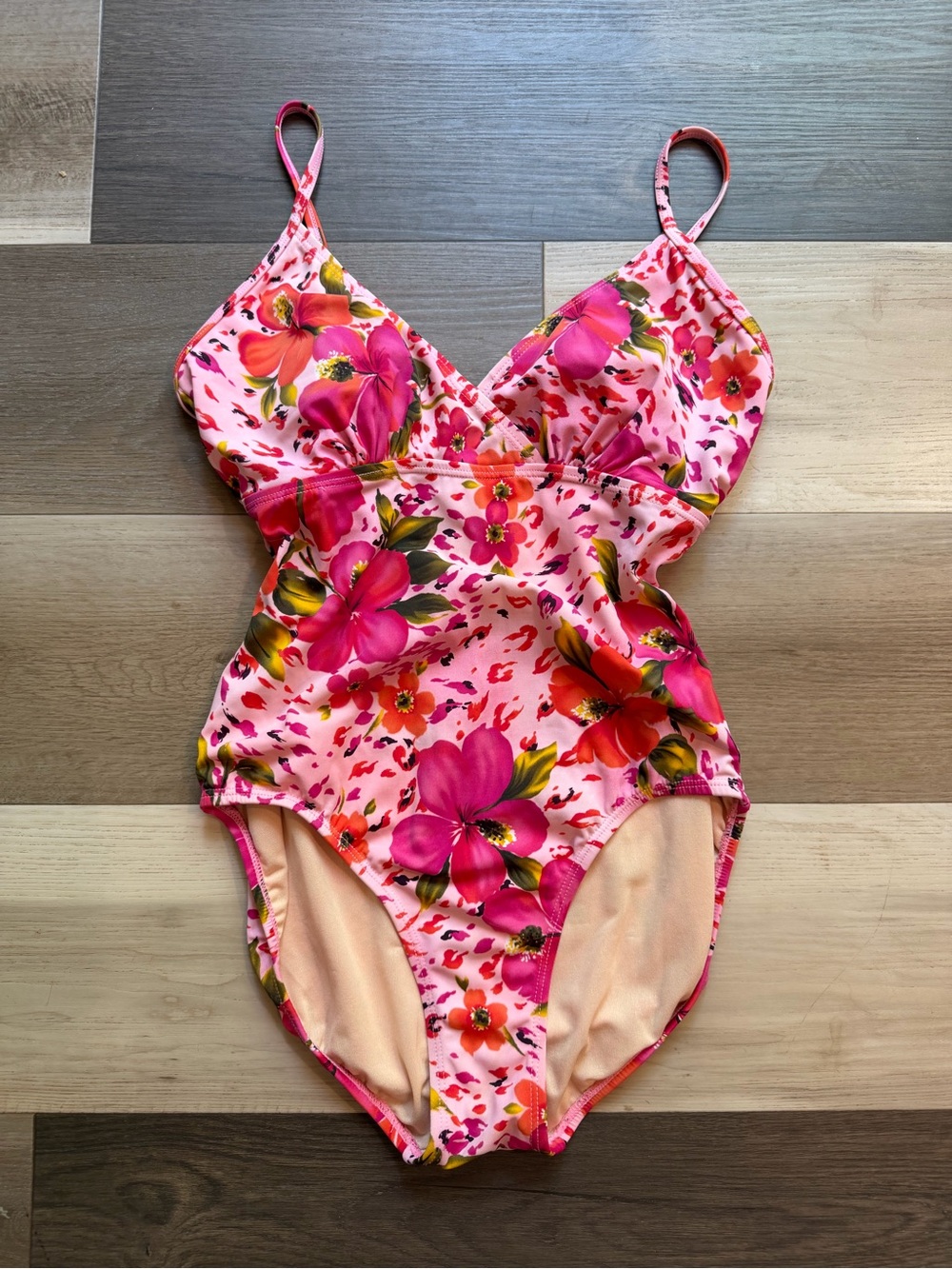 Vintage Islander Pink Floral Girls' One-Piece Swimsuit